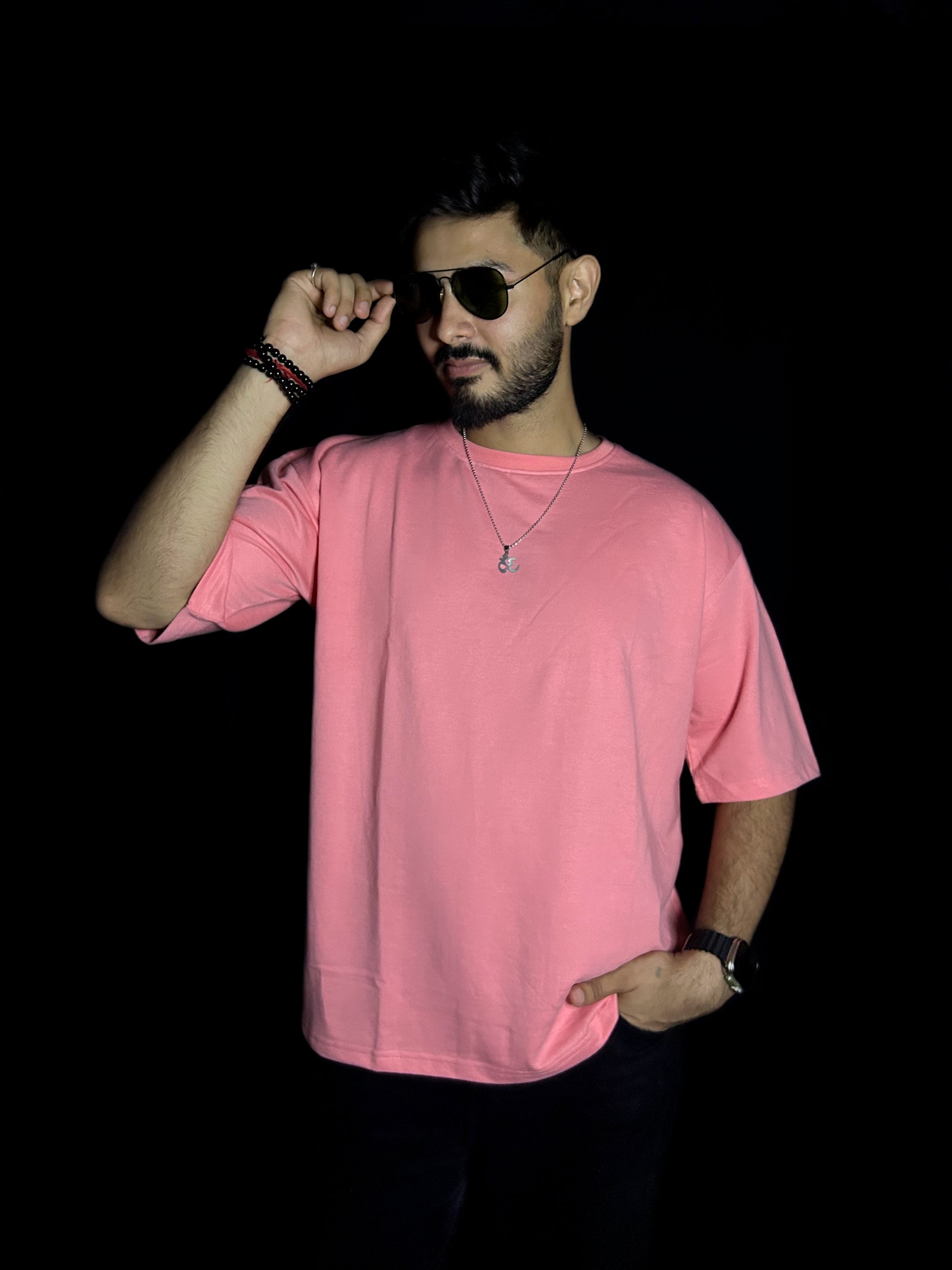 Men's Plain Peach Oversized T-shirt