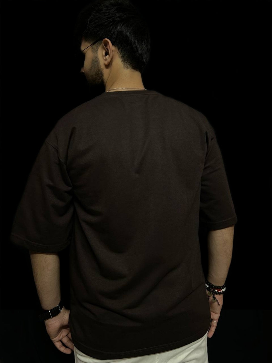 Men's Plain Coffee Oversized T-shirt