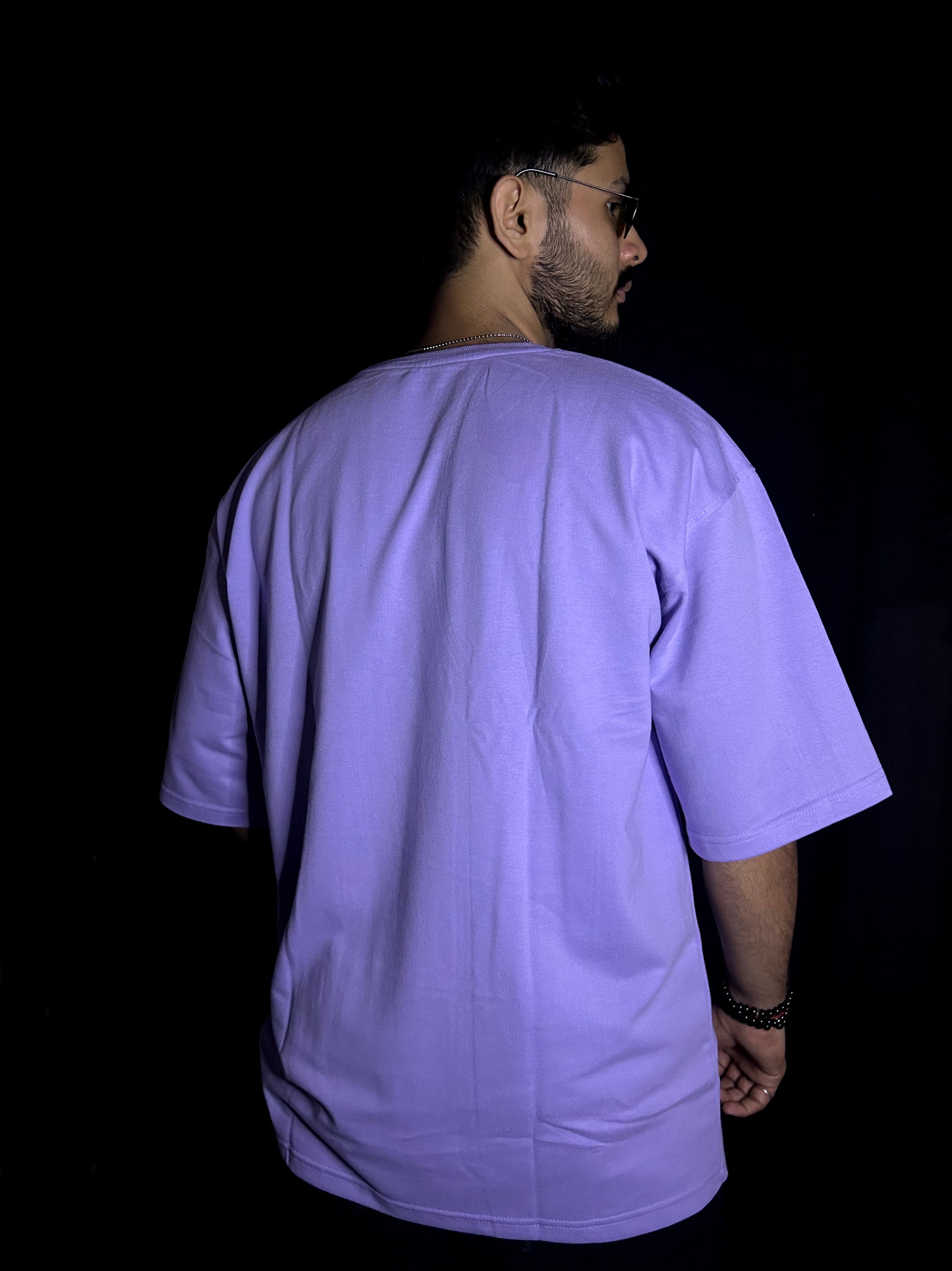 Men's Plain Lavender Oversized T-shirt
