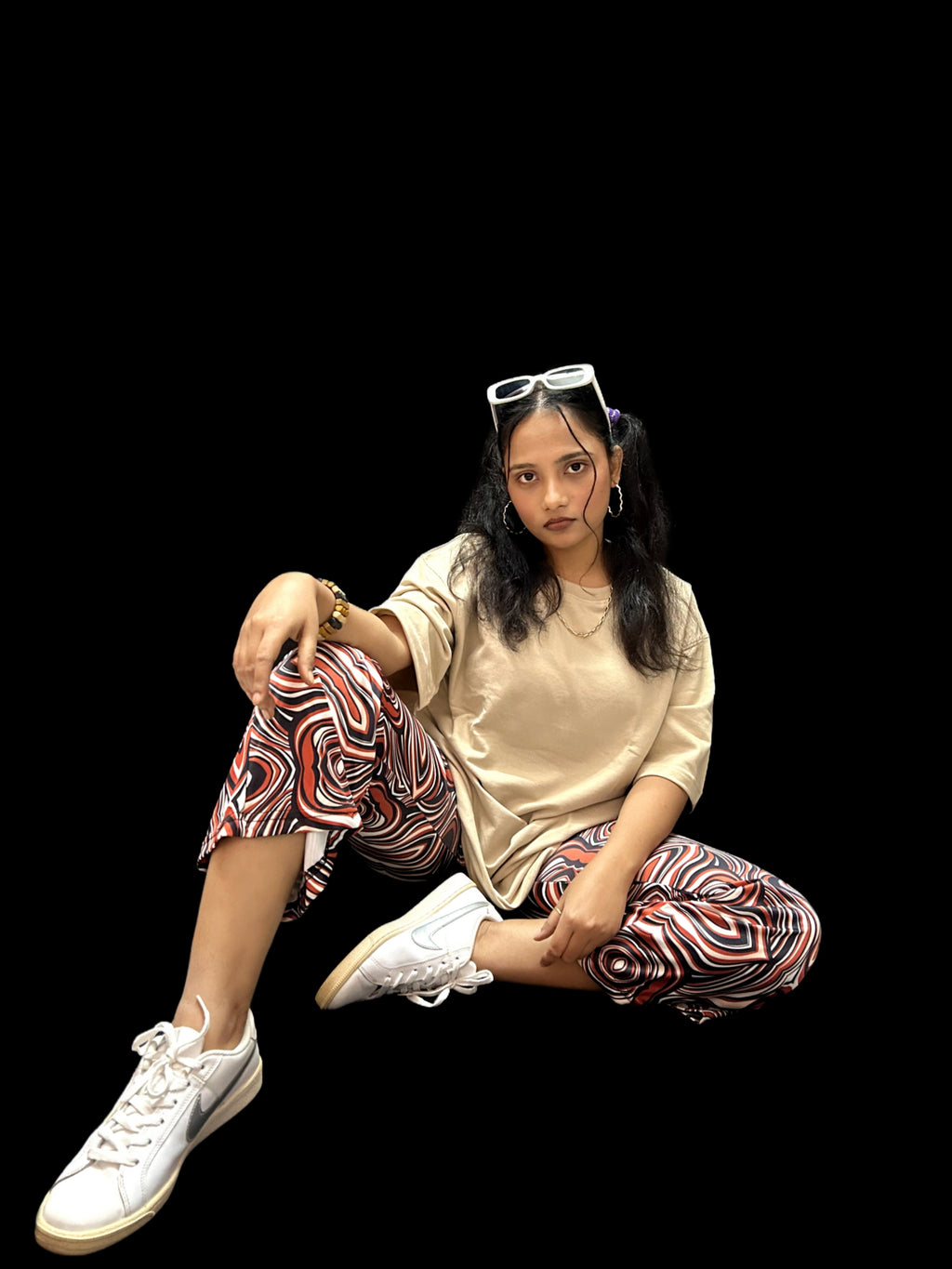 Women's Plain Beige Oversized T-shirt