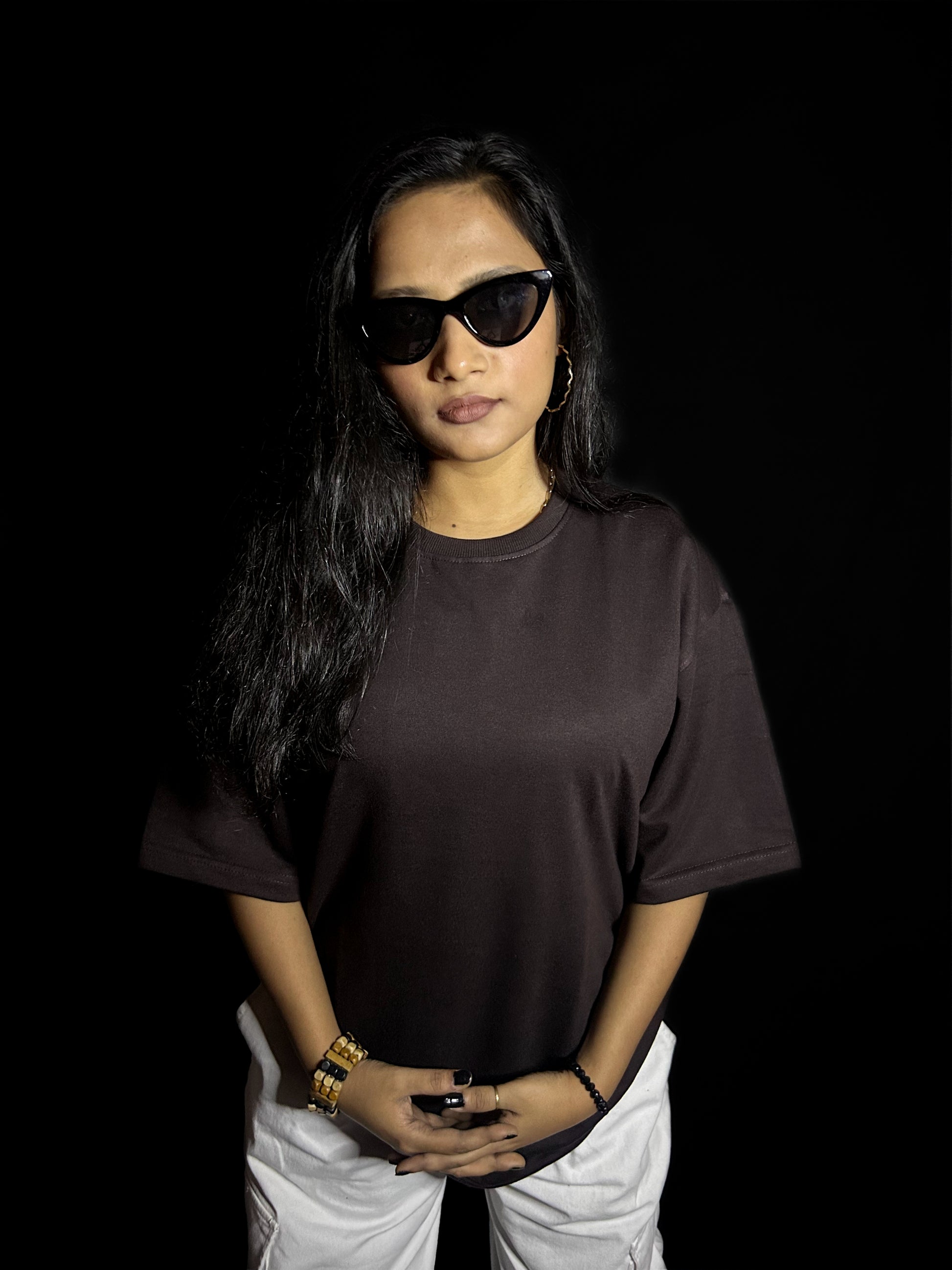 Women's Plain Coffee Oversized T-shirt