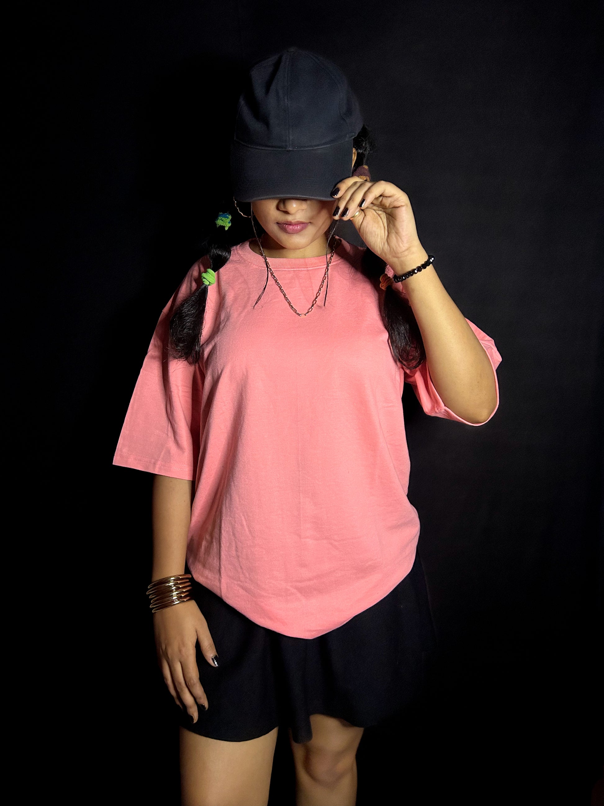 Women's Plain Peach Oversized T-shirt