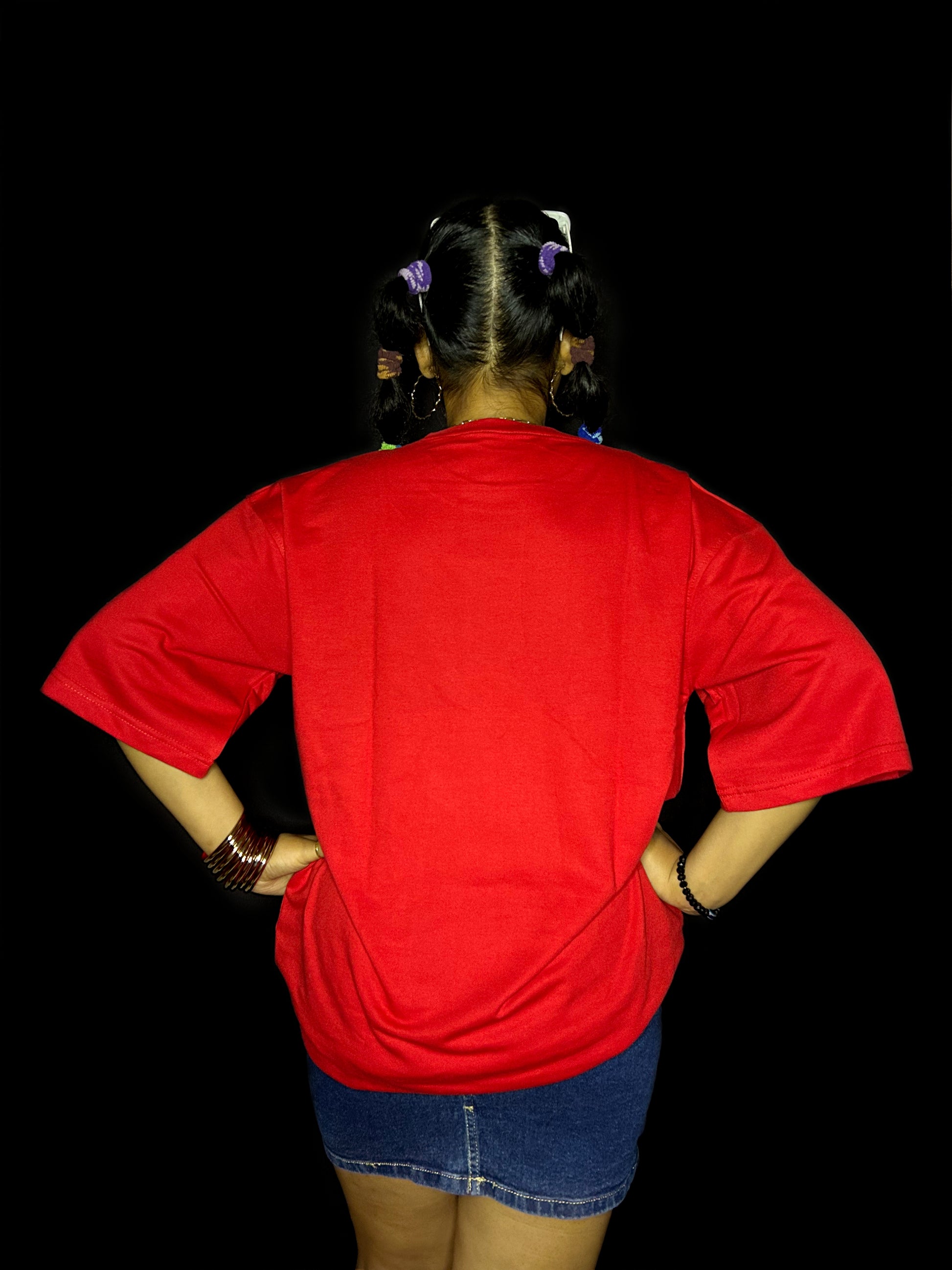 Women's Plain Red Oversized T-shirt